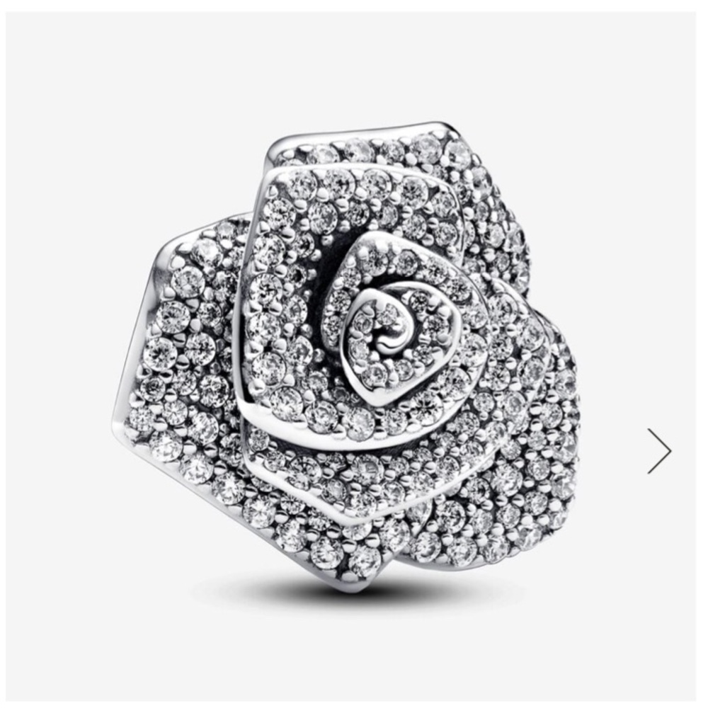 Pandora Sparkling Rose in Bloom Oversized Charm